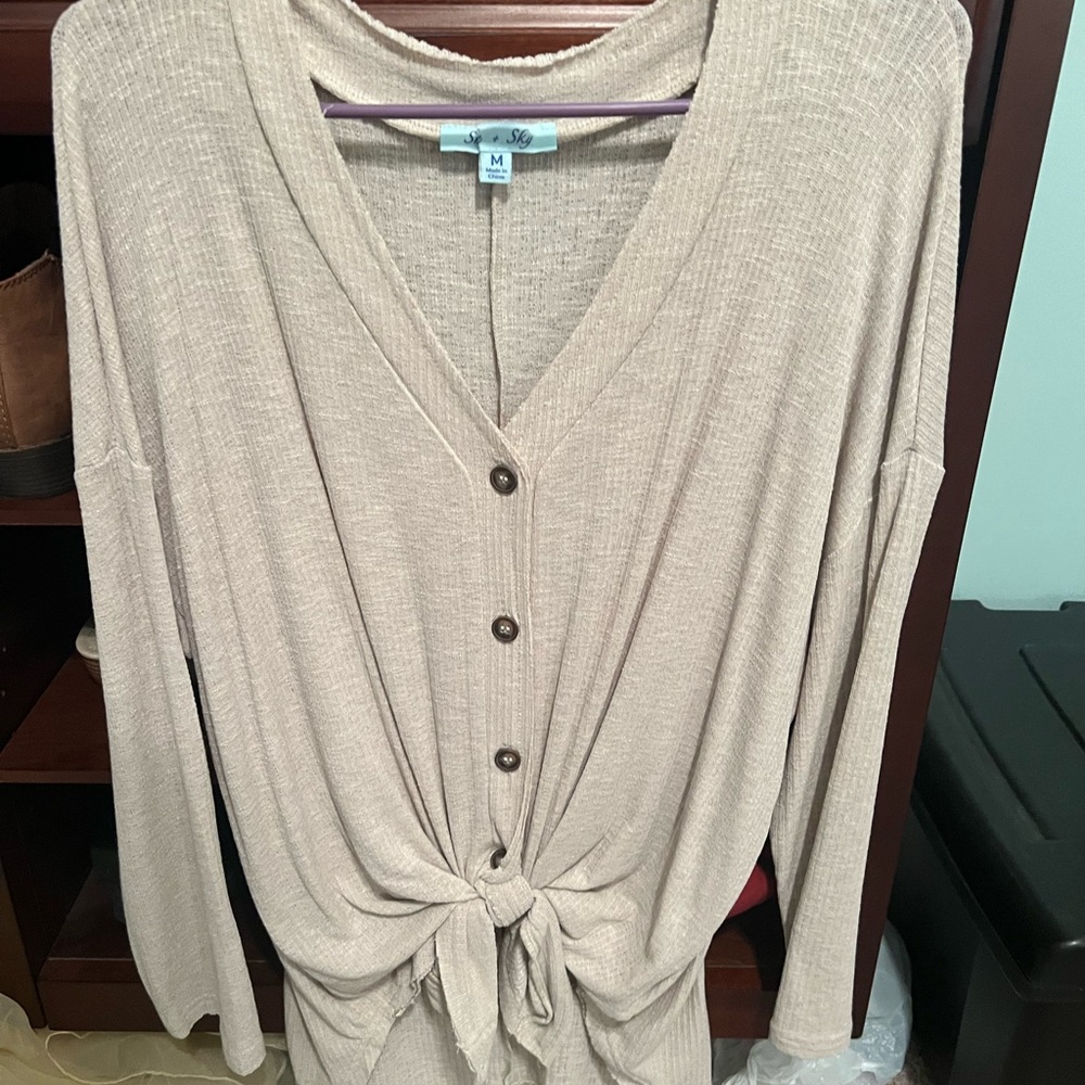 Tie front sweater